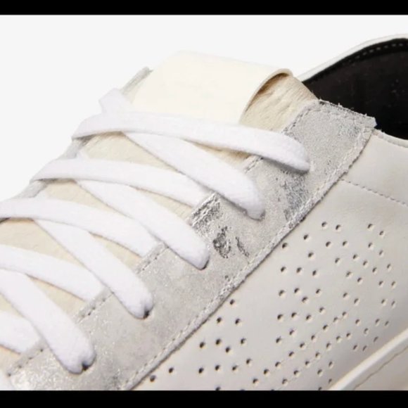 NIB P448 Jack Low Top Zebby White Leather Sneaker Women's EU41 / US 10.5-11 - Picture 3 of 15